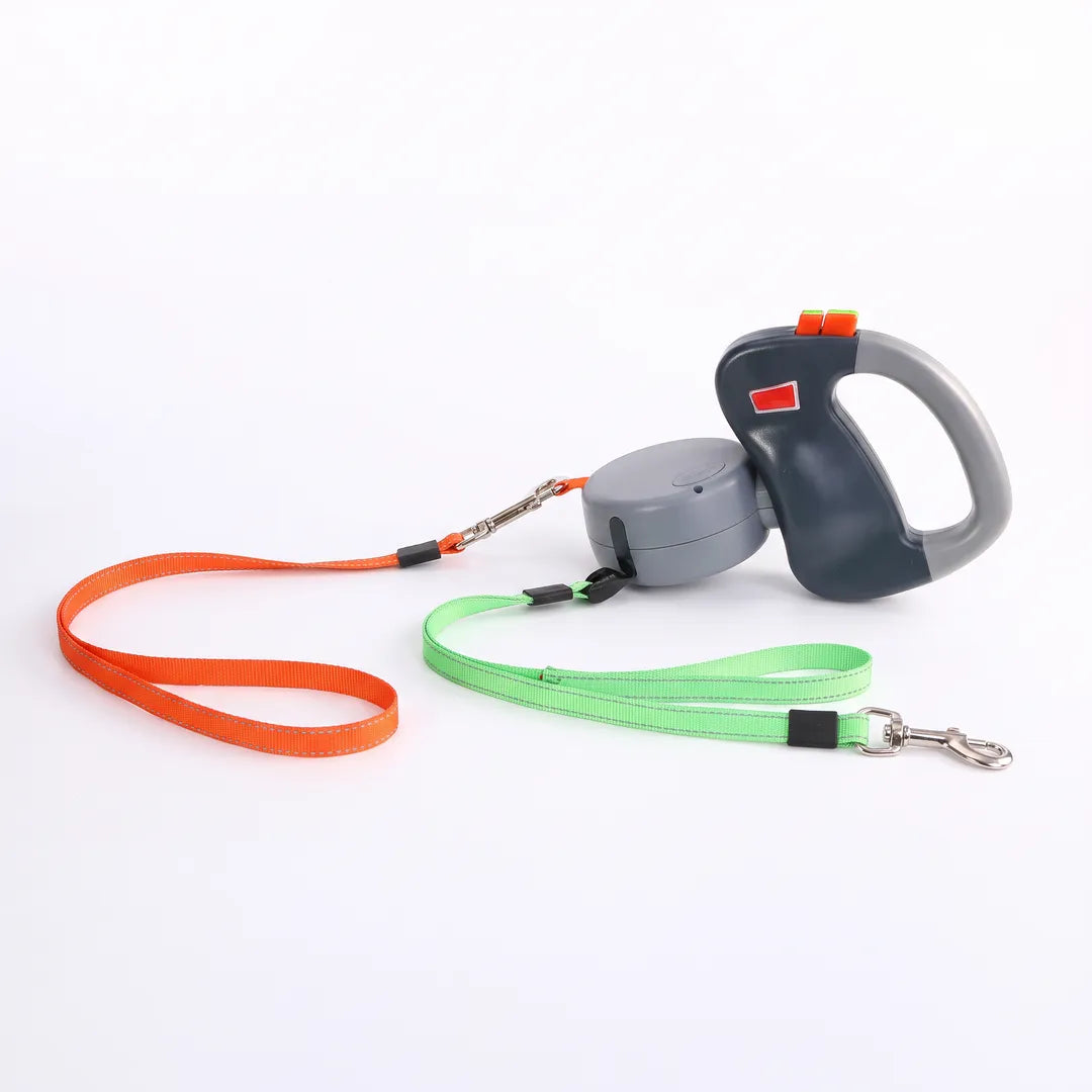 Retractable Dual Dog Walking Leash - ghost mannequin product shot